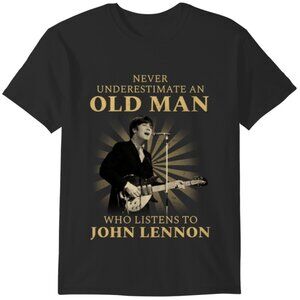 Never Underestimate An Old Man John Lennon Graphic T-Shirt Music Fan Gift Tee 05
